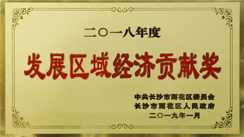 中机国际荣获雨花区“2018年度区域经济发展贡献奖”